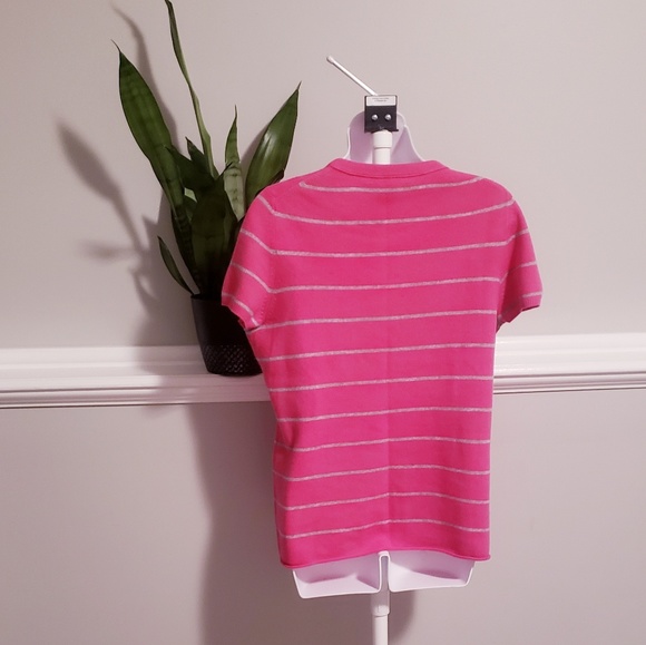 C. Cashmere Large 2 Ply Short Sleeve Sweater - Picture 3 of 6